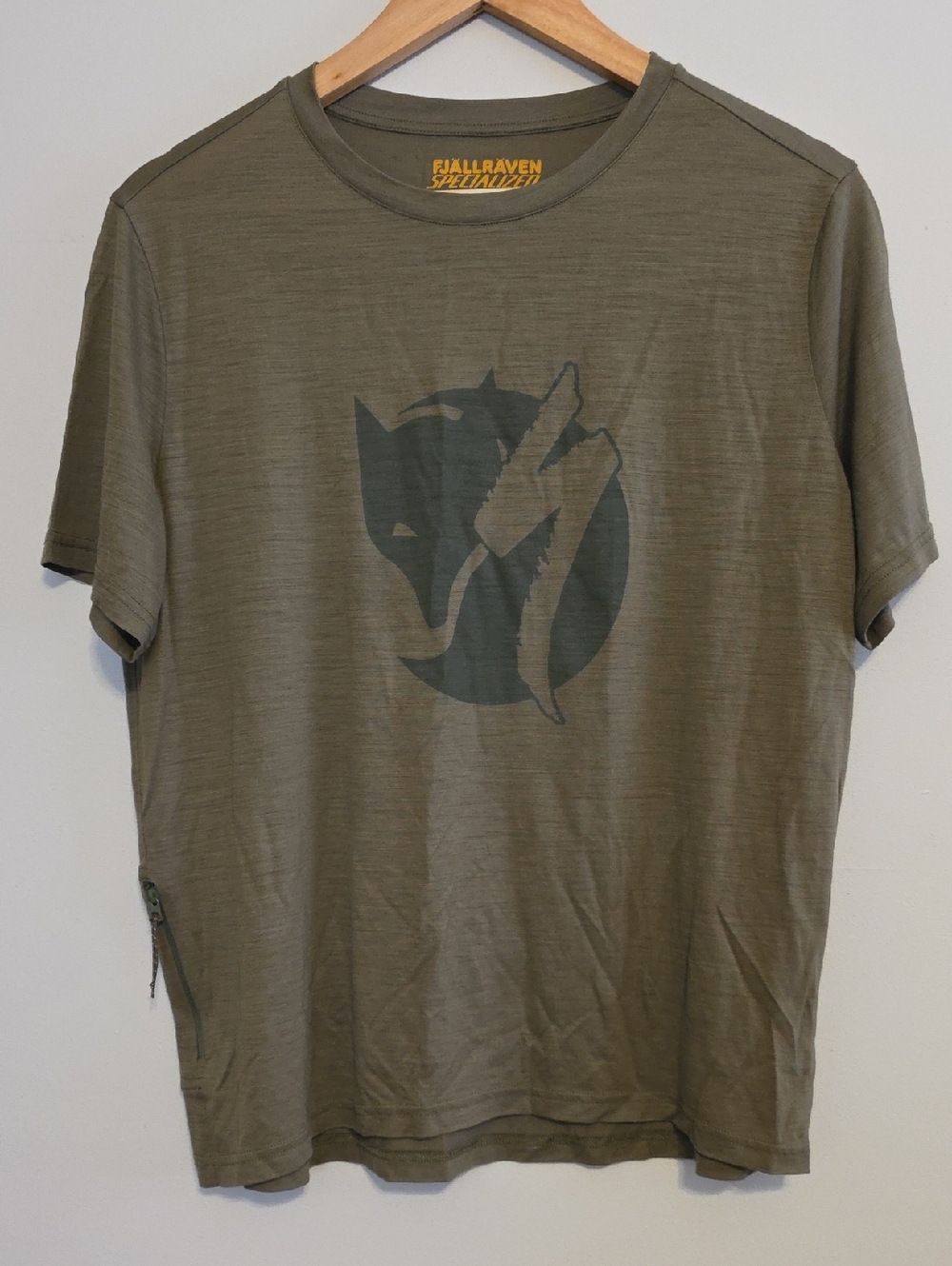 Fjallraven Olive Green Logo Short Sleeve Tee